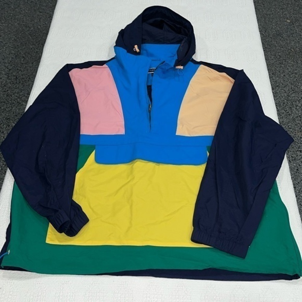 Club Room Navy, Blue, Yellow, Green, Pink & Peach Colorblock Lightweight Jacket